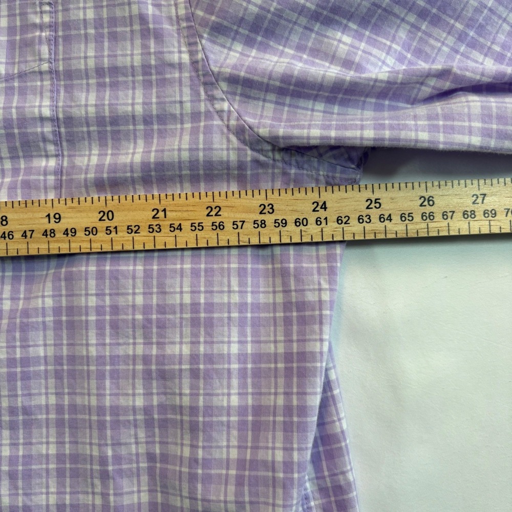Bonobos Button Down Shirt XXL Long Purple White Plaid Standard Fit Long Sleeve - Picture 8 of 9